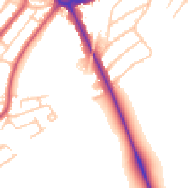 Daytime road noise heatmap for NW9 9SG