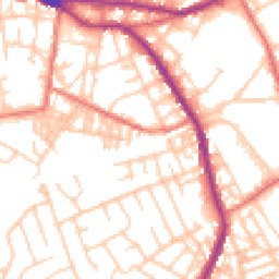 Daytime road noise heatmap for OL10 1BZ
