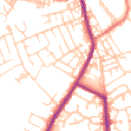 Daytime road noise heatmap for OL10 2AZ