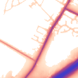 Daytime road noise heatmap for OL10 2QS