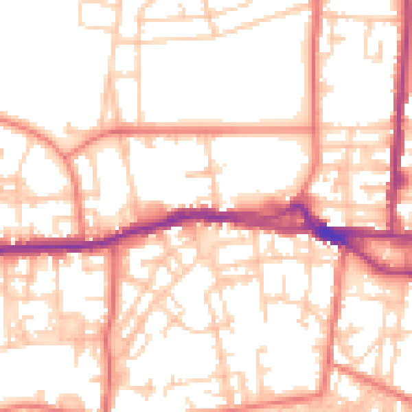 Daytime road noise heatmap for OL10 4PQ