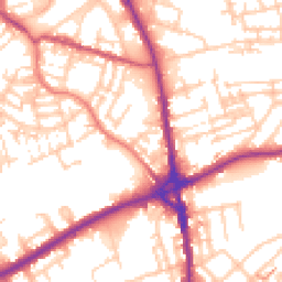 Daytime road noise heatmap for OL11 1AS