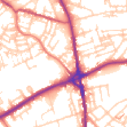 Daytime road noise heatmap for OL11 1AU