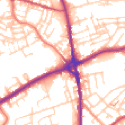 Daytime road noise heatmap for OL11 1BA