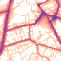 Daytime road noise heatmap for OL11 1EU