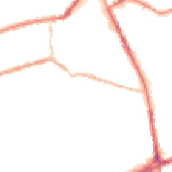 Night-time road noise heatmap for OL11 1JW