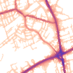 Daytime road noise heatmap for OL11 1NY