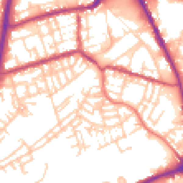 Daytime road noise heatmap for OL11 1PX