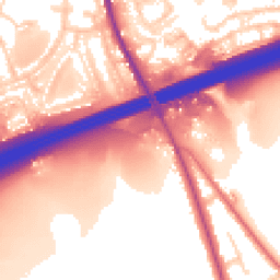 Daytime road noise heatmap for OL11 2BA