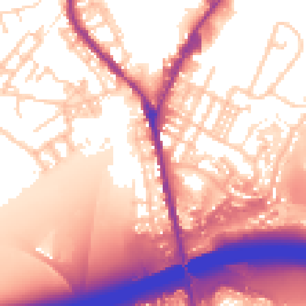 Daytime road noise heatmap for OL11 2LX
