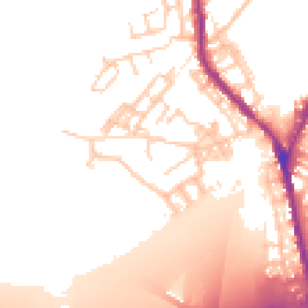 Daytime road noise heatmap for OL11 3BP