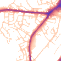 Daytime road noise heatmap for OL11 3JP