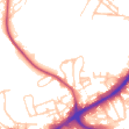 Daytime road noise heatmap for OL11 4QE