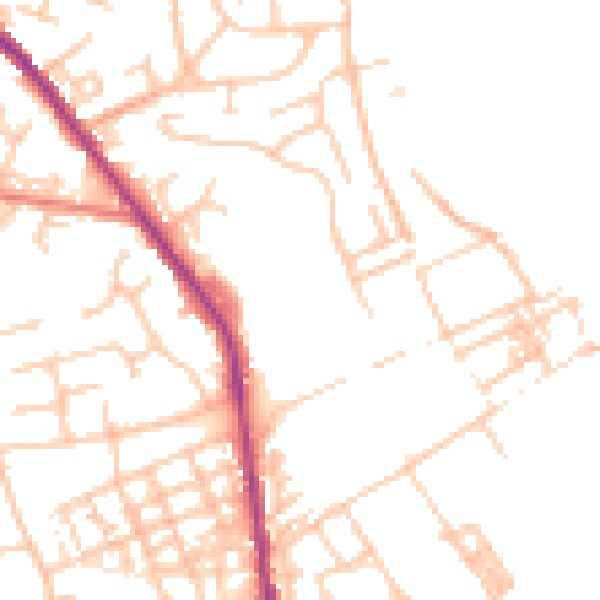 Daytime road noise heatmap for OL12 0AA