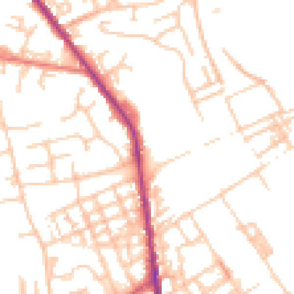 Daytime road noise heatmap for OL12 0AD