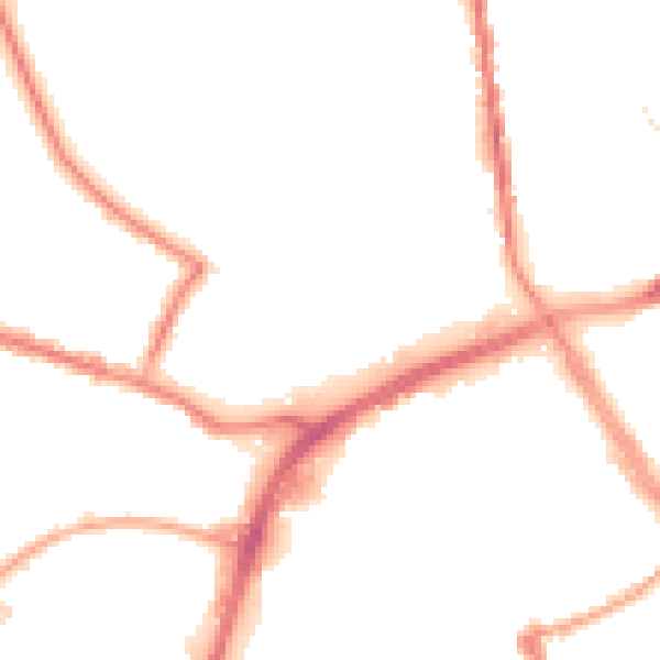 Night-time road noise heatmap for OL12 0AF