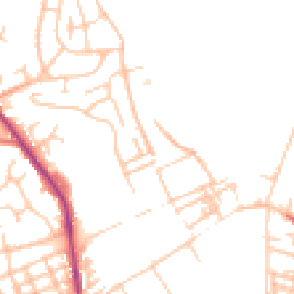 Daytime road noise heatmap for OL12 0AG