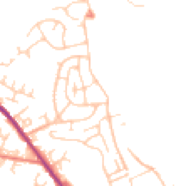 Daytime road noise heatmap for OL12 0AL