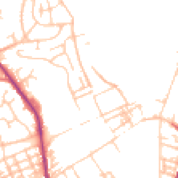 Daytime road noise heatmap for OL12 0AN