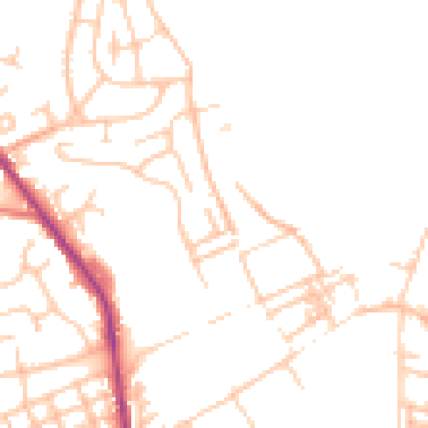 Daytime road noise heatmap for OL12 0AP