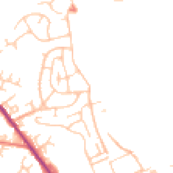 Daytime road noise heatmap for OL12 0AS