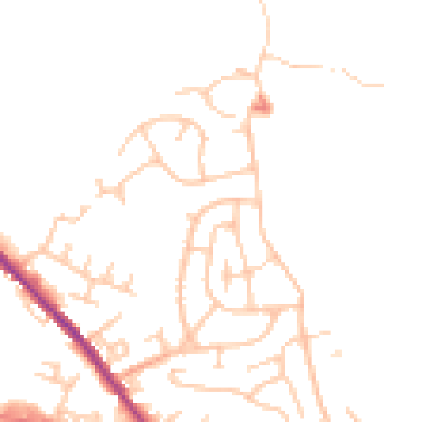 Daytime road noise heatmap for OL12 0AU