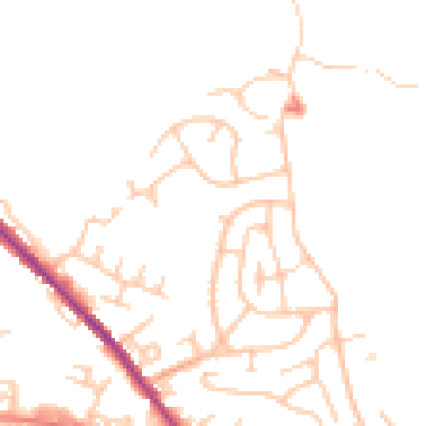 Daytime road noise heatmap for OL12 0AX
