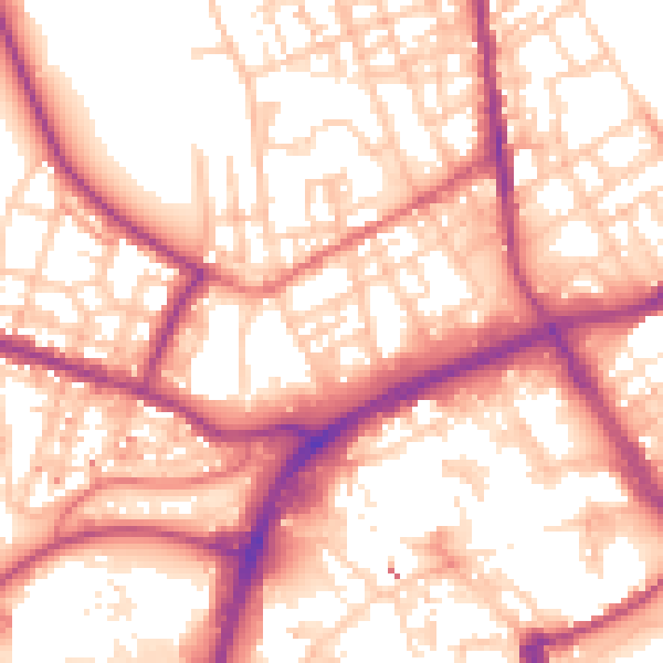Daytime road noise heatmap for OL12 0AY