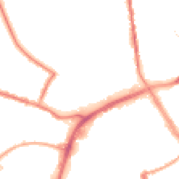Night-time road noise heatmap for OL12 0AY