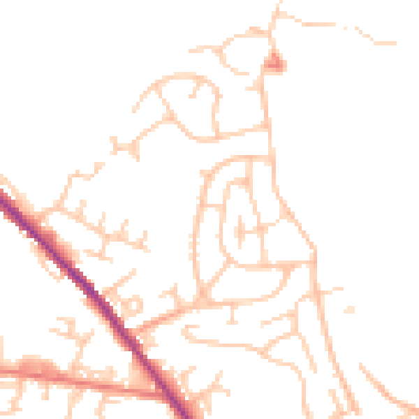 Daytime road noise heatmap for OL12 0AZ