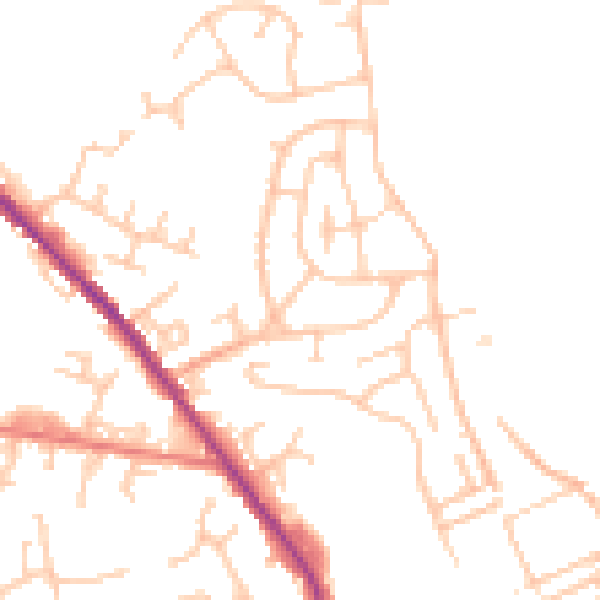 Daytime road noise heatmap for OL12 0BE