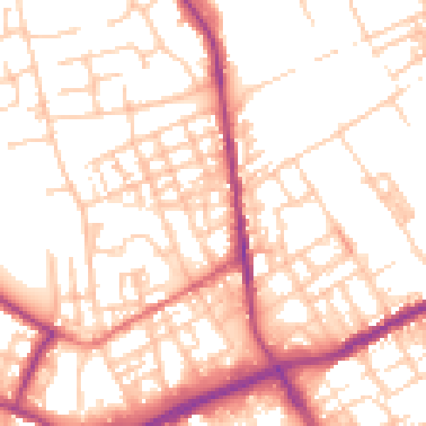 Daytime road noise heatmap for OL12 0BF