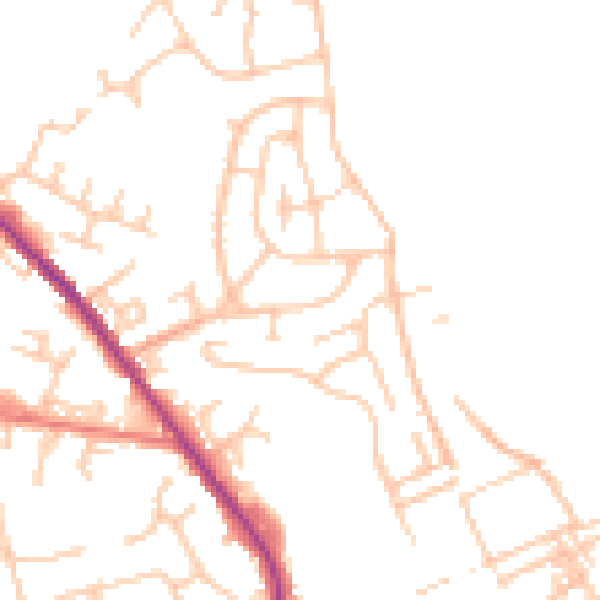 Daytime road noise heatmap for OL12 0BG