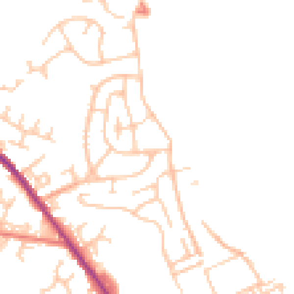 Daytime road noise heatmap for OL12 0BH