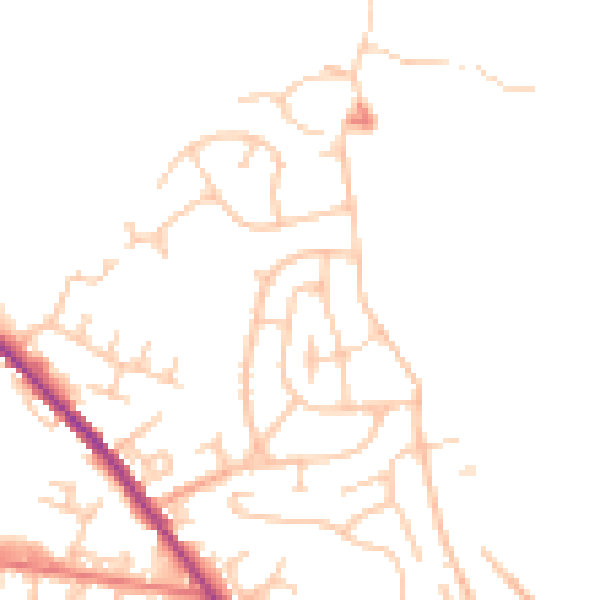 Daytime road noise heatmap for OL12 0BL