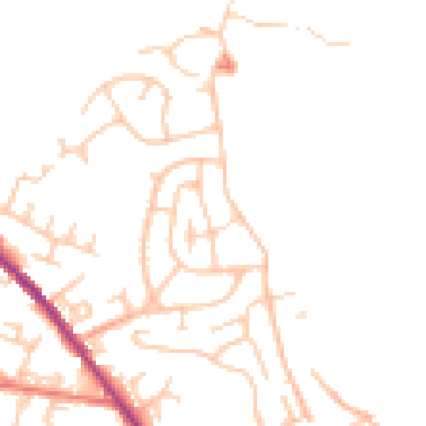 Daytime road noise heatmap for OL12 0BN