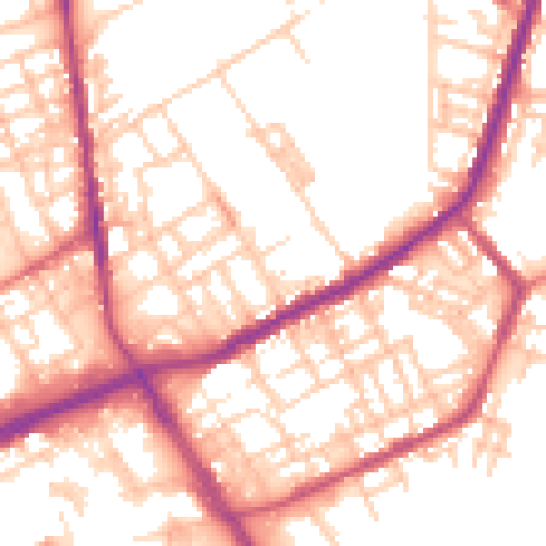 Daytime road noise heatmap for OL12 0BQ