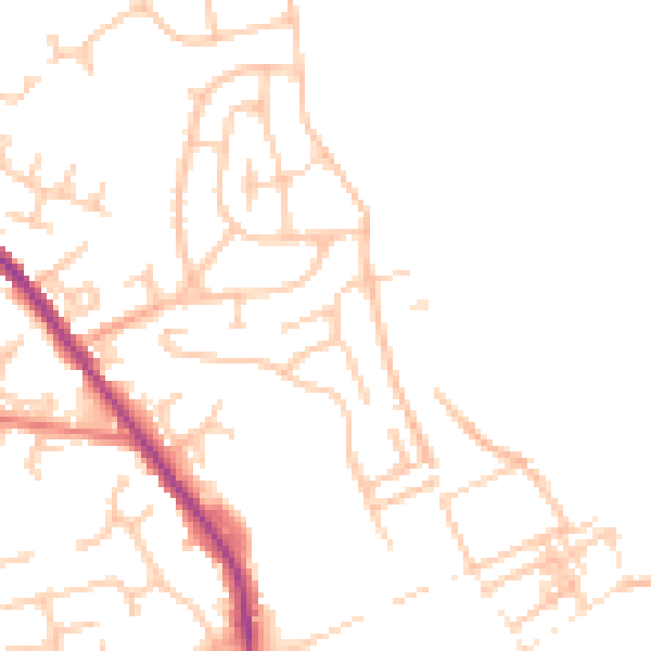 Daytime road noise heatmap for OL12 0BT