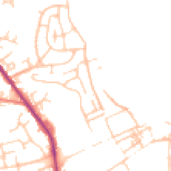 Daytime road noise heatmap for OL12 0BU