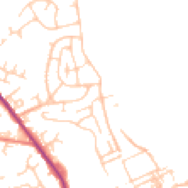 Daytime road noise heatmap for OL12 0BW