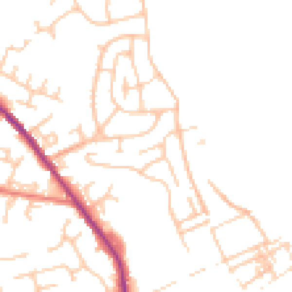 Daytime road noise heatmap for OL12 0BX
