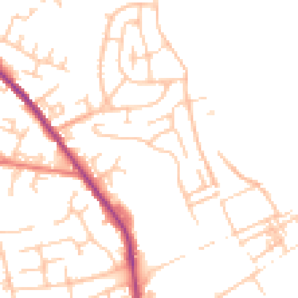 Daytime road noise heatmap for OL12 0BY