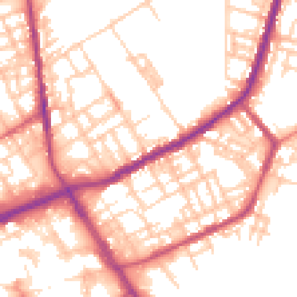 Daytime road noise heatmap for OL12 0DP