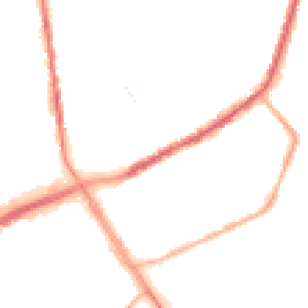 Night-time road noise heatmap for OL12 0DQ