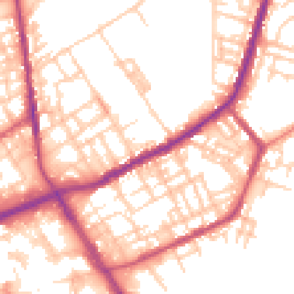 Daytime road noise heatmap for OL12 0DU