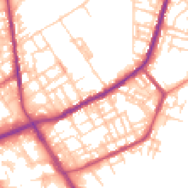 Daytime road noise heatmap for OL12 0DX