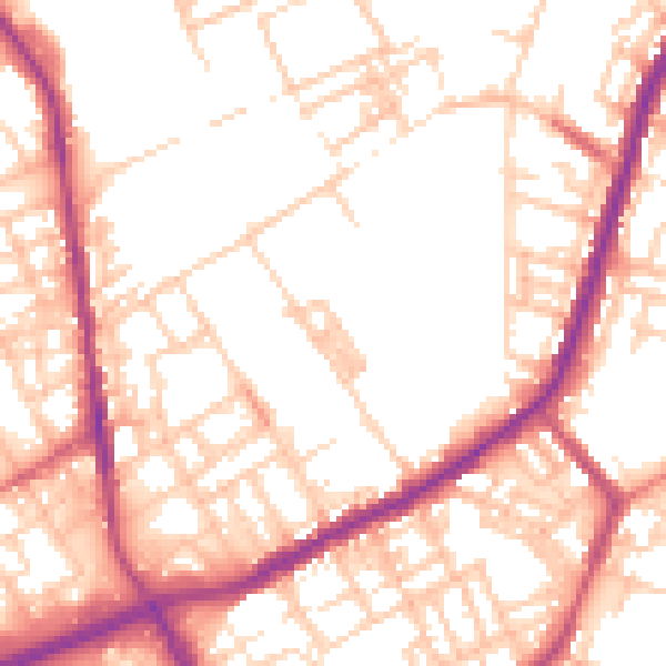 Daytime road noise heatmap for OL12 0EA