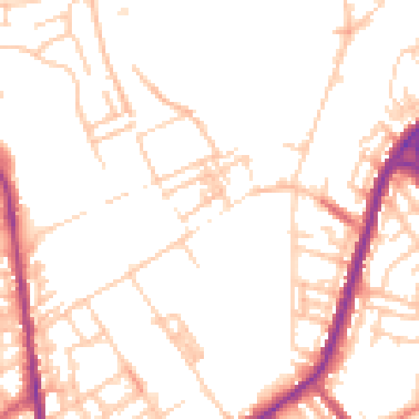 Daytime road noise heatmap for OL12 0EF