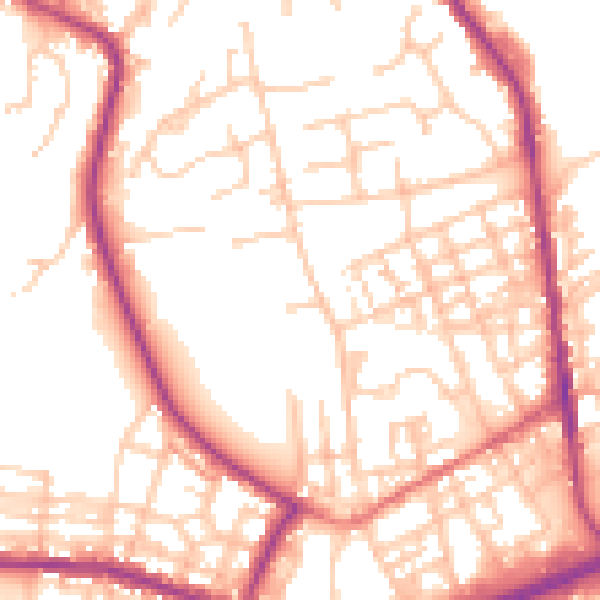 Daytime road noise heatmap for OL12 0JP