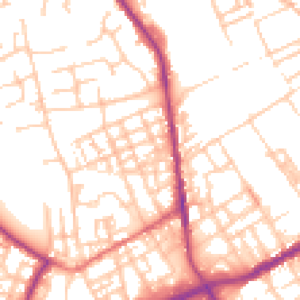 Daytime road noise heatmap for OL12 0RR
